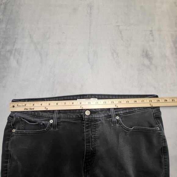 Levis 414 Jeans Womens 18W Black Gray Classic Straight Stretch Denim Plus Short - Picture 9 of 11